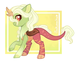 Size: 1024x801 | Tagged: safe, artist:sakurainu2715, derpibooru import, oc, hybrid, female, image, interspecies offspring, offspring, parent:discord, parent:queen chrysalis, parents:discolis, png, solo