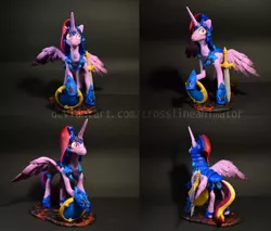 Size: 4703x4000 | Tagged: safe, artist:crosslineanimator, derpibooru import, princess cadance, alicorn, pony, armor, clay, craft, female, image, jpeg, mare, photo, polymer clay, sculpture, shield, solo, sword, traditional art, weapon