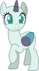 Size: 979x1761 | Tagged: safe, artist:pegasski, derpibooru import, oc, unofficial characters only, alicorn, pony, the mane attraction, alicorn oc, bald, base, horn, image, png, raised hoof, simple background, solo, transparent background, two toned wings, wings