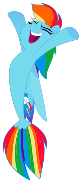 Size: 1632x3672 | Tagged: safe, artist:greenmachine987, derpibooru import, rainbow dash, pegasus, pony, seapony (g4), my little pony: the movie, dorsal fin, eyes closed, female, fin wings, fish tail, flowing mane, flowing tail, image, looking up, open mouth, png, seaponified, seapony rainbow dash, signature, simple background, smiling, solo, species swap, tail, transparent background, vector, wings