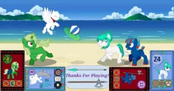 Size: 1142x598 | Tagged: safe, derpibooru import, oc, oc:hellfire, earth pony, ghost, ghost pony, human, pegasus, pony, undead, unicorn, pony creator, axe, ball, battle axe, beach, beach ball, card, card game, cloak, clothes, colt, day, fantasy, female, foal, funny, game, heart, humanized, image, island, magic, male, mare, ocean, png, shield, spear, the end, water, weapon, wizard, young