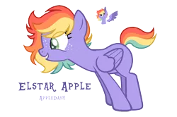 Size: 1656x1101 | Tagged: safe, artist:gallantserver, derpibooru import, oc, oc:elstar, pegasus, pony, female, image, magical lesbian spawn, mare, offspring, parent:applejack, parent:rainbow dash, parents:appledash, png, simple background, solo, transparent background