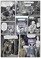 Size: 1363x1920 | Tagged: safe, artist:pencils, derpibooru import, igneous rock pie, limestone pie, maud pie, oc, oc:anon, earth pony, human, pony, comic:anon's pie adventure, angry, butt, comic, crying, dirty, dock, eyes closed, female, frown, glare, human male, image, jojo's bizarre adventure, lantern, male, mare, menacing, open mouth, plot, png, quarry, raised hoof, raised leg, rock, shivering, single tear, stallion, that pony sure does love rocks, underhoof, walking, whinny, ye olde english, ゴ ゴ ゴ