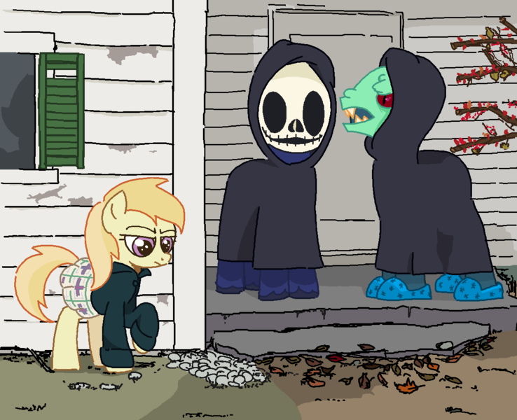 Size: 1276x1038 | Tagged: safe, artist:kleyime, derpibooru import, noi, oc, ponified, earth pony, pony, album cover, brand new, clothes, costume, image, mask, ms paint, png, ponified album cover, skeleton costume, the devil and god are raging inside me