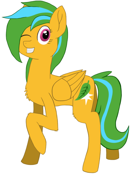 Size: 2585x3467 | Tagged: safe, artist:hopesome-way, derpibooru import, oc, oc:gleaming copse, unofficial characters only, pegasus, pony, derpibooru community collaboration, 2021 community collab, derpibooru exclusive, female, image, mare, one eye closed, png, simple background, transparent background
