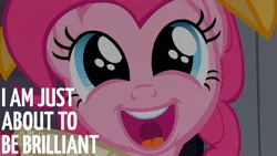 Size: 1920x1080 | Tagged: safe, derpibooru import, edit, edited screencap, editor:quoterific, screencap, chancellor puddinghead, pinkie pie, earth pony, pony, hearth's warming eve (episode), clothes, costume, cute, diapinkes, excited, female, image, jpeg, open mouth, solo