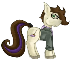 Size: 1702x1476 | Tagged: safe, artist:lil_vampirecj, derpibooru import, oc, oc:cjvampire, unofficial characters only, earth pony, pony, vampire, derpibooru community collaboration, 2021 community collab, arabian pony, art, bow, brown mane, clothes, cutie mark, glasses, green eyes, hoodie, hooves, image, jacket, no watermark, paintbrush, png, simple background, solo, tail bow, tail highlight, transparent background