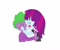 Size: 1769x1477 | Tagged: safe, derpibooru import, mystery mint, spike, human, equestria girls, blushing, equestria girls-ified, female, hug, human spike, humanized, image, jpeg, kissing, male, mysteryspike, shipping, spikelove, straight