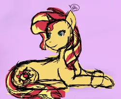 Size: 1350x1100 | Tagged: safe, artist:fluidty, derpibooru import, sunset shimmer, pony, unicorn, doodle, female, image, png, sketch, solo