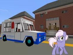 Size: 2048x1536 | Tagged: safe, artist:cheezedoodle96, artist:topsangtheman, derpibooru import, burning passion, earth pony, pony, house, ice cream truck, image, jpeg, looking at you, minecraft, solo