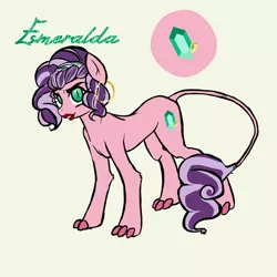 Size: 2449x2449 | Tagged: safe, artist:squeezemelittle, derpibooru import, oc, oc:esmeralda, dracony, dragon, hybrid, pony, claws, female, image, magical lesbian spawn, mare, offspring, offspring's offspring, parent:oc:crystal clarity, parent:oc:jamboree sandwich, parents:oc x oc, png, slit eyes, solo