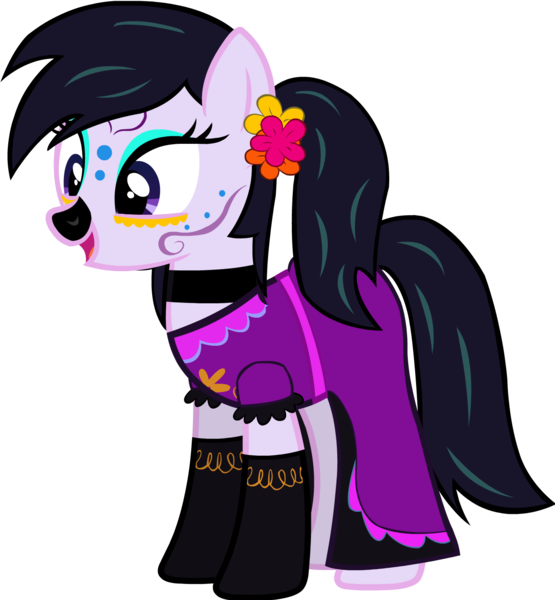 Size: 1346x1456 | Tagged: safe, artist:raindashesp, derpibooru import, ponified, pony, catalina la catrina, clothes, dress, image, png, simple background, solo, transparent background