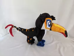Size: 4032x3024 | Tagged: safe, artist:dungeondwellerrescue, derpibooru import, oc, oc:tristão, unofficial characters only, bird, gryphon, ocelot, toco toucan, toucan, beak, commission, folded wings, image, irl, jpeg, male, paws, photo, plushie, solo, spots, standing, talons, toucan griffon, wings