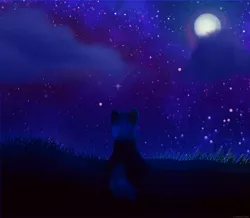 Size: 3212x2806 | Tagged: safe, artist:legionsunite, derpibooru import, oc, oc:magenta pulse, pony, unicorn, hill, image, jpeg, moon, night, silhouette, starry night