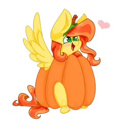 Size: 1123x1127 | Tagged: safe, artist:daringpineapple, derpibooru import, oc, oc:phoenix feather, unofficial characters only, pegasus, pony, clothes, costume, female, halloween, heart, holiday, image, png, pumpkin, simple background, solo, transparent background