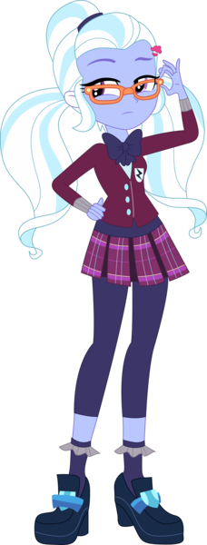 Size: 2573x6765 | Tagged: safe, artist:marcorois, derpibooru import, sugarcoat, equestria girls, friendship games, absurd resolution, clothes, crystal prep academy uniform, female, image, necktie, png, school uniform, simple background, solo, sunglasses, transparent background, vector