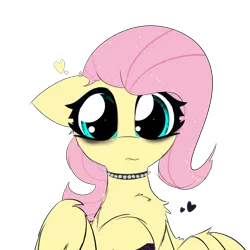 Size: 2362x2362 | Tagged: safe, alternate version, artist:jubyskylines, derpibooru import, fluttershy, pegasus, :p, chest fluff, choker, chokershy, fluttergoth, image, png, simple background, solo, spiked choker, tongue out, transparent background