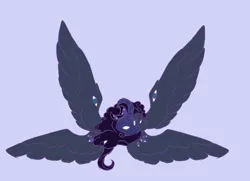 Size: 2508x1820 | Tagged: safe, artist:orphicdove, derpibooru import, princess luna, seraph, angeluna, biblically accurate angels, curved horn, horn, image, multiple eyes, multiple heads, multiple wings, png, solo, species swap, wings