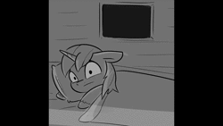 Size: 1280x720 | Tagged: safe, artist:tjpones, derpibooru import, princess cadance, shining armor, alicorn, pony, unicorn, animated, bed, black and white, dramatic lighting, female, glowing eyes, grayscale, holiday, image, male, mare, monochrome, nightmare fuel, princess of love, soon, stallion, this will end in snu snu, valentine's day, webm