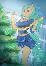 Size: 1134x1604 | Tagged: safe, artist:yuichi-tyan, derpibooru import, oc, anthro, pony, chrismas, commission, digital art, image, jpeg, solo, ych example, ych sketch, your character here