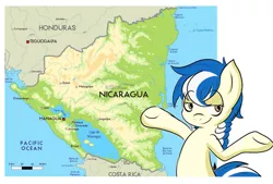 Size: 1388x936 | Tagged: artist needed, safe, derpibooru import, oc, oc:anagua, ponified, unofficial characters only, pony, image, map, nation ponies, nicaragua, png, solo