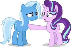 Size: 10214x6813 | Tagged: safe, artist:thatusualguy06, derpibooru import, starlight glimmer, trixie, pony, unicorn, all bottled up, .svg available, absurd resolution, cute, diatrixes, duo, female, glimmerbetes, image, mare, png, simple background, transparent background, vector