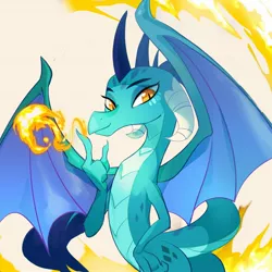 Size: 2048x2048 | Tagged: safe, artist:tingsan, derpibooru import, princess ember, dragon, dragoness, dragonfire, female, fire, high res, image, jpeg, looking at you, solo