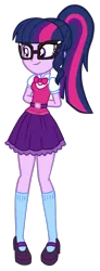 Size: 702x1898 | Tagged: safe, artist:gmaplay, derpibooru import, sci-twi, twilight sparkle, equestria girls, clothes, image, png, simple background, socks, solo, transparent background