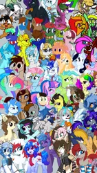 Size: 1080x1920 | Tagged: safe, artist:circuspaparazzi5678, derpibooru import, fluttershy, rainbow dash, oc, oc:rainbow blitz, pegasus, ear piercing, earring, female, flutterdash, image, jewelry, lesbian, magical lesbian spawn, multicolored hair, offspring, other ponies, parent:fluttershy, parent:rainbow dash, parents:flutterdash, piercing, png, rainbow hair, screenshots, shipping