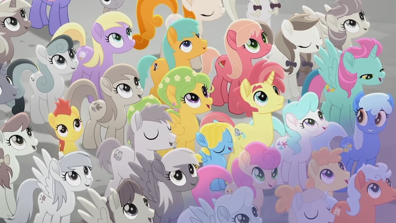 Size: 1920x1080 | Tagged: safe, derpibooru import, screencap, autumn saffron, dawn droplet, jasmine breeze, kersplash, rich harvest, stargazer (character), thistle rain, unnamed character, unnamed pony, alicorn, earth pony, pegasus, pony, unicorn, rainbow roadtrip, alicornified, animation error, apple juice (character), background pony, bridle wreath, bright vision, cardinal rose, cherry lemonade, cloud cover, confetti party, crowd, crystal gaze, crystal star, goldielocks, happy, harvest spice, hydrangea (character), image, jpeg, lockpick (character), looking up, meadow bloom, pastelia, periwinkle breeze, petal shower, petalicorn, puppy love (character), quiet paws, race swap, rose honey, sand dune, spot the alicorn, summer melon