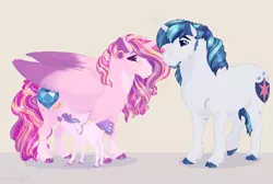 Size: 7000x4700 | Tagged: safe, artist:jessopal, derpibooru import, princess cadance, princess flurry heart, shining armor, alicorn, pony, unicorn, breastfeeding, family, female, filly, image, male, mare, nonsexual nursing, nursing, png, shiningcadance, shipping, stallion, straight, suckling