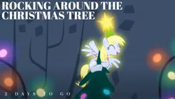 Size: 1920x1080 | Tagged: safe, derpibooru import, edit, edited screencap, editor:quoterific, screencap, derpy hooves, a hearth's warming tail, christmas, christmas tree, derpy star, holiday, image, jpeg, solo, tree