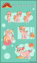 Size: 1280x2161 | Tagged: safe, artist:happy-go-creative, derpibooru import, oc, oc:chrysanthemum, alicorn, gryphon, pony, siren, sphinx, female, griffonized, image, jpeg, mare, reference sheet, sirenified, species swap, sphinxified