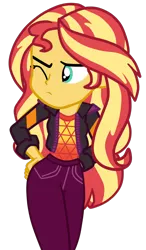 Size: 700x1200 | Tagged: safe, artist:gmaplay, derpibooru import, sunset shimmer, equestria girls, equestria girls series, sunset's backstage pass!, spoiler:eqg series (season 2), butt touch, female, hand on butt, hand on hip, image, literal butthurt, pain, png, simple background, solo, spanked, spanking, transparent background