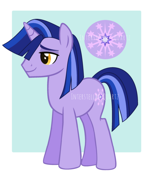 Size: 1960x2240 | Tagged: safe, artist:interstellar-quartz, derpibooru import, oc, oc:nightfall sentry, pony, unicorn, image, male, offspring, parent:flash sentry, parent:twilight sparkle, parents:flashlight, png, solo, stallion