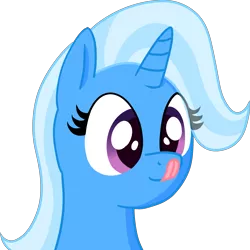 Size: 2381x2384 | Tagged: safe, artist:poniidesu, derpibooru import, trixie, pony, unicorn, :p, bust, eye clipping through hair, image, licking, licking lips, png, portrait, simple background, solo, tongue out, transparent background