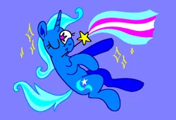 Size: 540x369 | Tagged: safe, artist:msponies, derpibooru import, trixie, pony, unicorn, flag, image, implied transgender, png, pride, solo, trans trixie, transgender