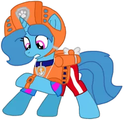 Size: 955x927 | Tagged: safe, artist:徐詩珮, derpibooru import, spring rain, pony, series:sprglitemplight diary, series:sprglitemplight life jacket days, series:springshadowdrops diary, series:springshadowdrops life jacket days, alternate universe, clothes, cute, female, i can't believe it's not ejlightning007arts, image, lifeguard, lifeguard spring rain, mare, paw patrol, png, simple background, solo, transparent background, zuma (paw patrol)