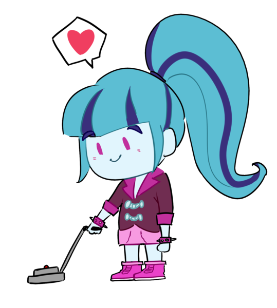 Size: 1542x1715 | Tagged: safe, artist:amazingpuffhair, derpibooru import, sonata dusk, equestria girls, chibi, cute, female, image, metal detector, png, simple background, smiling, sonatabetes, transparent background