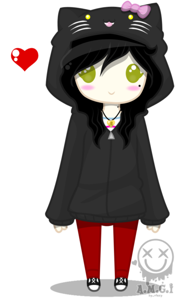 Size: 565x959 | Tagged: safe, artist:amgiwolf, derpibooru import, oc, oc:amgi, unofficial characters only, human, blushing, blush sticker, clothes, female, heart, hoodie, humanized, image, jewelry, necklace, png, simple background, smiling, solo, transparent background