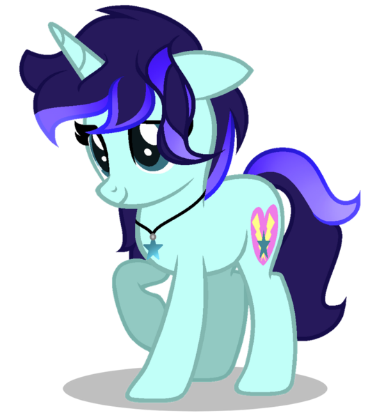 Size: 842x949 | Tagged: safe, artist:aquabright0219, derpibooru import, oc, oc:aqua bright, unofficial characters only, pony, unicorn, eyelashes, female, horn, image, jewelry, mare, necklace, png, raised hoof, simple background, smiling, solo, transparent background, unicorn oc