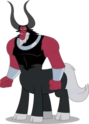 Size: 5719x8000 | Tagged: safe, artist:chrzanek97, derpibooru import, lord tirek, centaur, antagonist, beard, clenched fist, cloven hooves, evil grin, facial hair, grin, horns, image, male, muscles, nose piercing, nose ring, piercing, png, shackles, shadow, simple background, smiling, solo, transparent background, vector