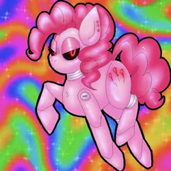 Size: 984x984 | Tagged: safe, artist:mclovin, derpibooru import, pinkie pie, earth pony, pony, robot, robot pony, evil, image, jpeg, metal, no mouth, pinkie bot, red eyes, roboticization, solo, sonic the hedgehog, sonic the hedgehog (series)