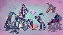 Size: 4093x2276 | Tagged: safe, artist:holivi, derpibooru import, ponified, pony, unicorn, bayonetta, bayonetta (character), butterfly wings, candy, cereza, cereza (bayonetta), clothes, concept art, food, glasses, gun, image, jewelry, jpeg, lollipop, necklace, ponynetta, socks, stockings, thigh highs, video game, weapon, wings