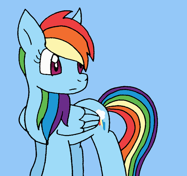 Size: 745x700 | Tagged: safe, artist:cmara, derpibooru import, rainbow dash, pegasus, pony, blue background, female, image, mare, png, simple background, solo