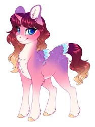 Size: 1645x2202 | Tagged: safe, artist:silkensaddle, derpibooru import, oc, oc:maenad star, pony, unicorn, blue eyes, butt fluff, chest fluff, colored pupils, constellation freckles, ear fluff, eyeshadow, female, fluffy, freckles, hoof fluff, image, leg fluff, looking at you, makeup, mare, pale belly, png, ponysona, shoulder feathers, smiling, smiling at you, socks (coat marking), solo, tail feathers