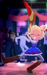 Size: 1920x3013 | Tagged: safe, derpibooru import, screencap, applejack, eqg summertime shorts, equestria girls, raise this roof, ^^, armpits, bare shoulders, boots, breasts, clothes, cowboy hat, cropped, cute, dancing, eyes closed, fall formal outfits, forehead, great moments in animation, happy, hat, image, jackabetes, jpeg, shoes, sleeveless, strapless