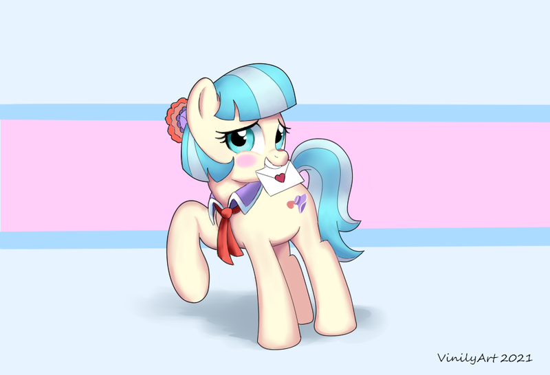 Size: 928x633 | Tagged: safe, artist:vinilyart, derpibooru import, coco pommel, cocobetes, cute, hearts and hooves day, holiday, image, letter, png, solo, valentine's day