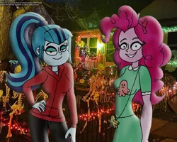 Size: 1280x1026 | Tagged: safe, artist:rdj1995, derpibooru import, pinkie pie, sonata dusk, equestria girls, clothes, cosplay, costume, female, halloween, holiday, image, jpeg, lesbian, marco diaz, pinata (ship), shipping, star butterfly, star vs the forces of evil