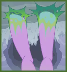Size: 1950x2100 | Tagged: safe, artist:cycrus, derpibooru import, twilight sparkle, cave, changeling slime, fetish, hoof fetish, hooves, image, legs, pictures of legs, png, solo, stuck, upside down